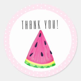 かわいいピンクのトロピカルスイカ ラウンドシール