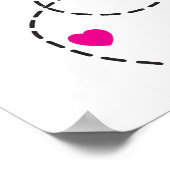 かわいいピンクのトンボの幼児用ポスター ポスター (角)