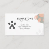 かわいいピンクのドッグシッターのペットストア 名刺 (裏面)