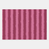 かわいいピンクのドットとストライプ ラッピングペーパーシート (正面3)