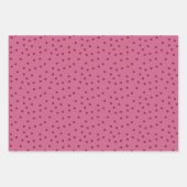 かわいいピンクのドットとストライプ ラッピングペーパーシート (正面)