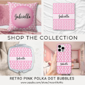 かわいいピンクのドットパーソナライズされたスクリプト名タイポグラフィ Case-Mate iPhoneケース