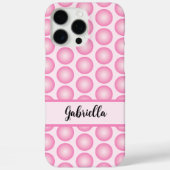 かわいいピンクのドットパーソナライズされたスクリプト名タイポグラフィ Case-Mate iPhoneケース (裏面)