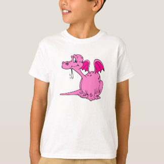 かわいいピンクのドラゴンのベビー Tシャツ