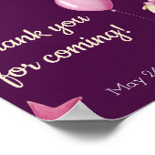 かわいいピンクのドラゴン赤ちゃんシャワーへようこそ ポスター (角)