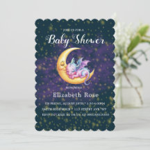 かわいいピンクのドラゴン ギャラクシー ガール ベビーシャワー