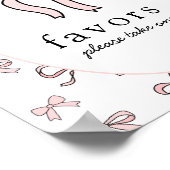 かわいいピンクのドードルの好意サイン ポスター (角)