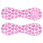 かわいいピンクのドードルハートバレンタインデーのモノグラム ソフトボール (パネル)