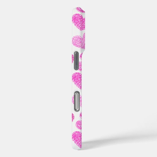 かわいいピンクのドードルハートバレンタインデーのモノグラム Case-Mate iPhoneケース (裏面 / 右)