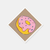 かわいいピンクのドーナツのデザートキッドのパーティー スタンダードカクテルナプキン (角)