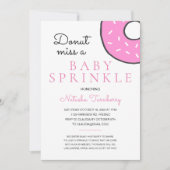 かわいいピンクのドーナツベビー振りかける女の子ベビーシャワー 招待状 (正面)