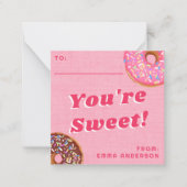 かわいいピンクのドーナツ教室のフォトカード ノートカード (正面)