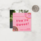 かわいいピンクのドーナツ教室のフォトカード ノートカード (正面/裏面インサイチュ)