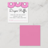 かわいいピンクのドーナツ赤ちゃんシャワーおむつラッフル エンクロージャーカード (正面/裏面)