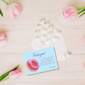 かわいいピンクのドーナツ赤ちゃんシャワー サンキューカード