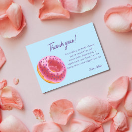 かわいいピンクのドーナツ赤ちゃんシャワー サンキューカード