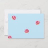 かわいいピンクのドーナツ赤ちゃんシャワー サンキューカード (裏面)