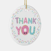 かわいいピンクのドーナツ セラミックオーナメント (右)