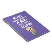 かわいいピンクのナマケモノの赤ちゃんの女の子のためのプレゼント子供動物 ノートブック (右側)