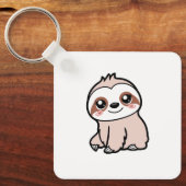 かわいいピンクのナマケモノ キーホルダー (正面)