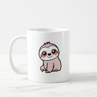 かわいいピンクのナマケモノ コーヒーマグカップ