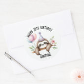 かわいいピンクのナマズ誕生日パーティーの好意 ラウンドシール (封筒)