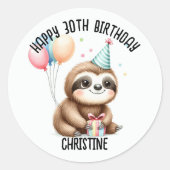 かわいいピンクのナマズ誕生日パーティーの好意 ラウンドシール (正面)