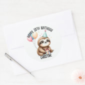 かわいいピンクのナマズ誕生日パーティーの好意 ラウンドシール (封筒)