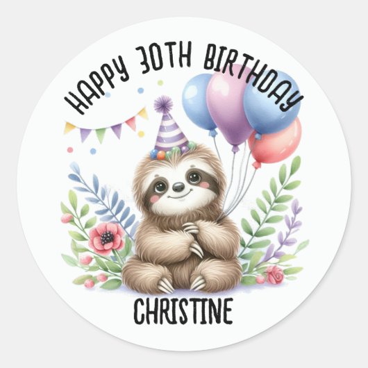 かわいいピンクのナマズ誕生日パーティーの好意 ラウンドシール (正面)