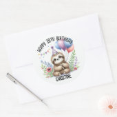 かわいいピンクのナマズ誕生日パーティーの好意 ラウンドシール (封筒)