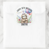 かわいいピンクのナマズ誕生日パーティーの好意 ラウンドシール (バッグ)