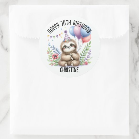 かわいいピンクのナマズ誕生日パーティーの好意 ラウンドシール (バッグ)