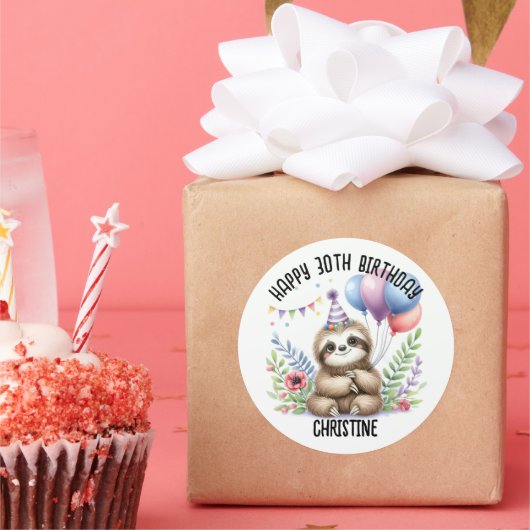 かわいいピンクのナマズ誕生日パーティーの好意 ラウンドシール (パーティー)