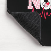 かわいいピンクのナース心拍看護 マウスパッド (コーナー)