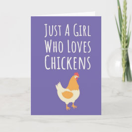 かわいいピンクのニワトリのカード　女の子のための　農場の動物　子供 カード