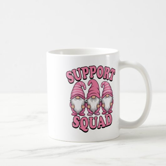 かわいいピンクのノーム 乳がんサポート コーヒーマグカップ (右)