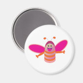 かわいいピンクのハチ マグネット (正面/裏面)