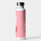 かわいいピンクのハッピーイースターバニー ウォーターボトル (右面)