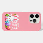 かわいいピンクのハッピーイースターバニー Case-Mate iPhoneケース (裏面 (横))