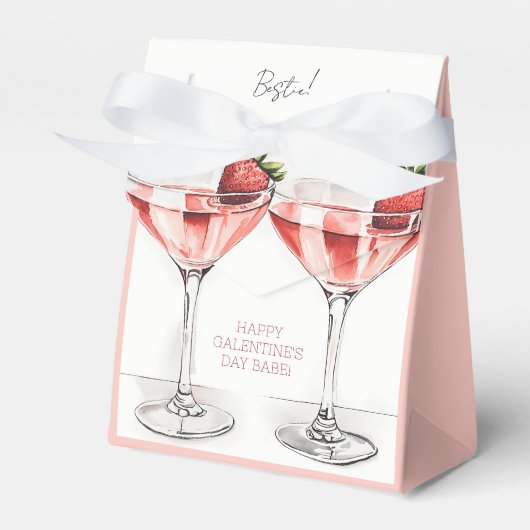 かわいいピンクのハッピーガレンティンの日イチゴBFF フェイバーボックス (正面サイド)