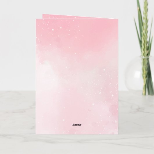 かわいいピンクのハッピーマザーの日3写真 カード (裏面)