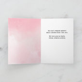 かわいいピンクのハッピーマザーの日3写真 カード (内部)