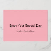 かわいいピンクのハッピーマザーズデー蝶 箔シーズンカード (裏面)