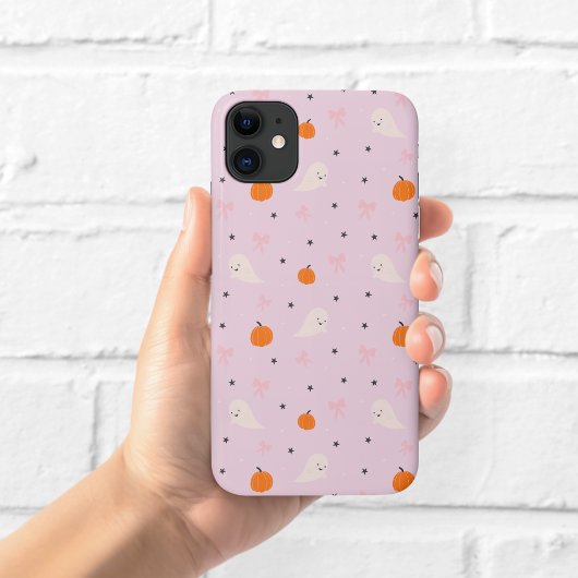 かわいいピンクのハロウィンガージパターンのスマホケース Case-Mate iPhoneケース