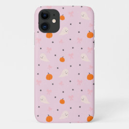 かわいいピンクのハロウィンガージパターンのスマホケース iPhone 11 ケース