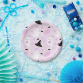 かわいいピンクのハロウィン誕生日 ペーパープレート (パーティー)