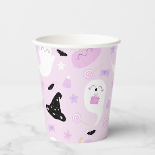かわいいピンクのハロウィン 紙コップ