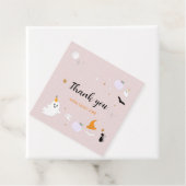 かわいいピンクのハロウィーンありがとうメッセージカード フェイバータグ (インサイチュ)