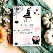 かわいいピンクのハロウィーンの小さなブー女の子の赤ちゃんシャワー 招待状