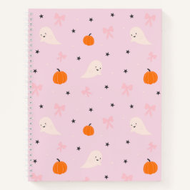 かわいいピンクのハロウィーンゴースト柄ノートブック ノートブック